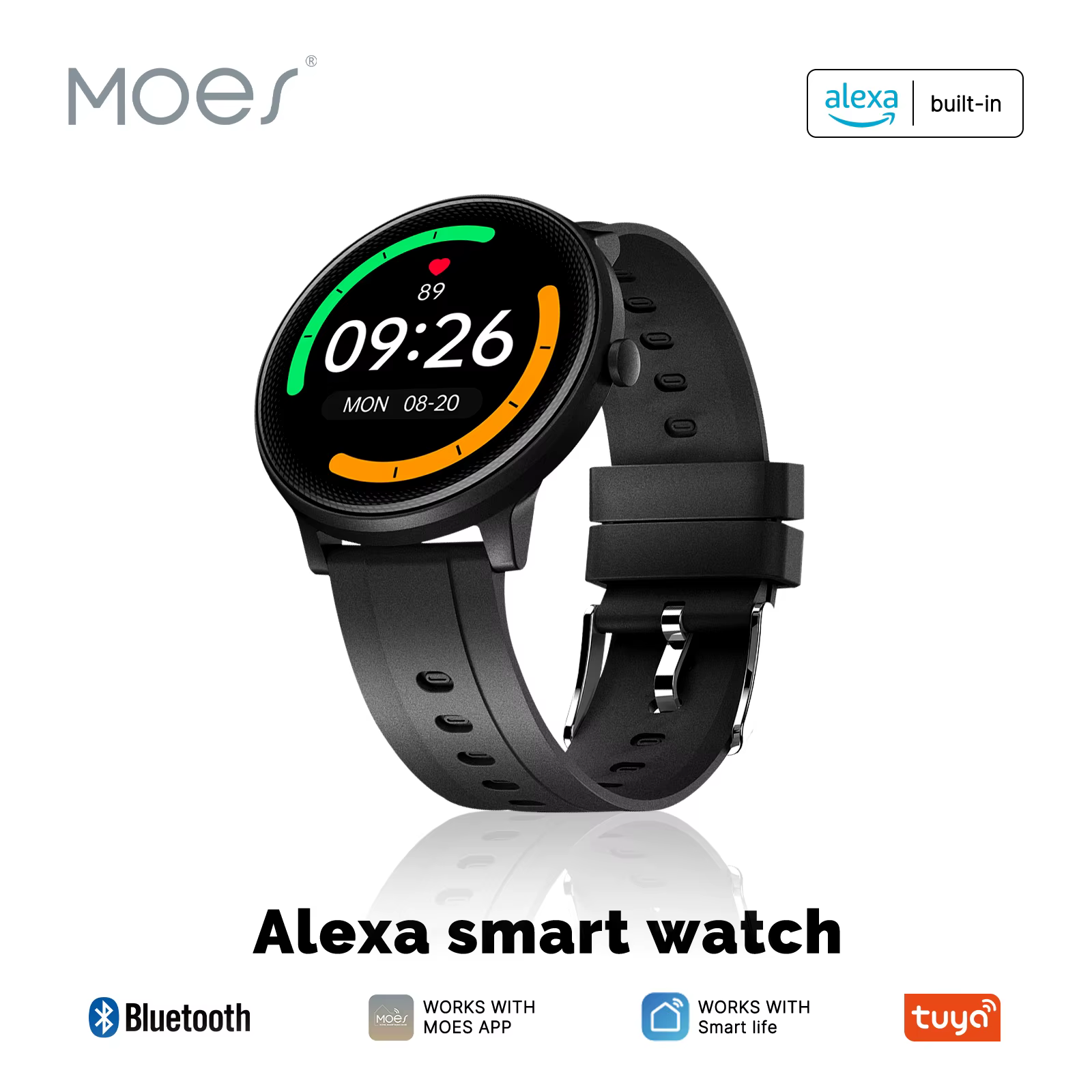 Moes Smart Watch with Alexa — Round / Square