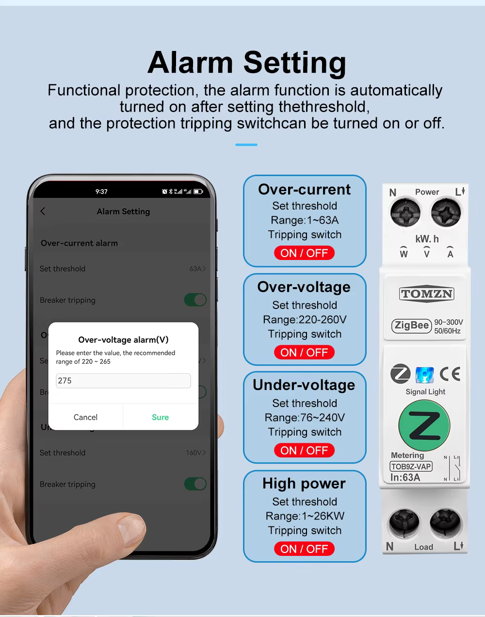 Tomzn Smart Circuit Breaker -VAP63A