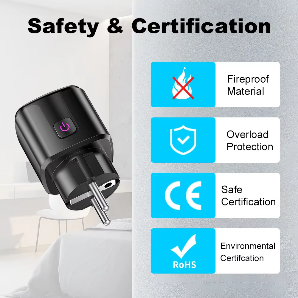 Smart Plug Tuya 16A Wifi - Black