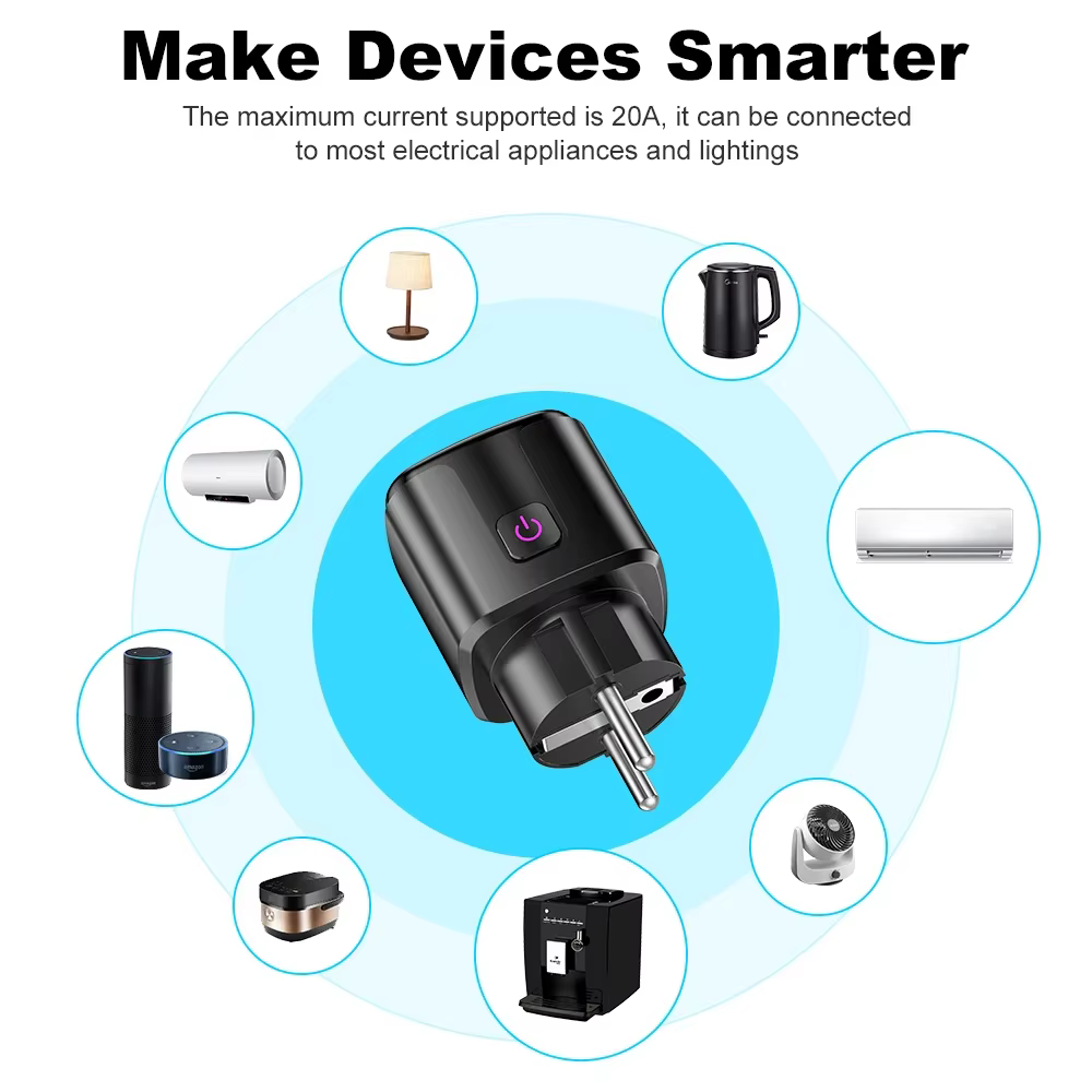 Smart Plug Tuya 16A Wifi - Black