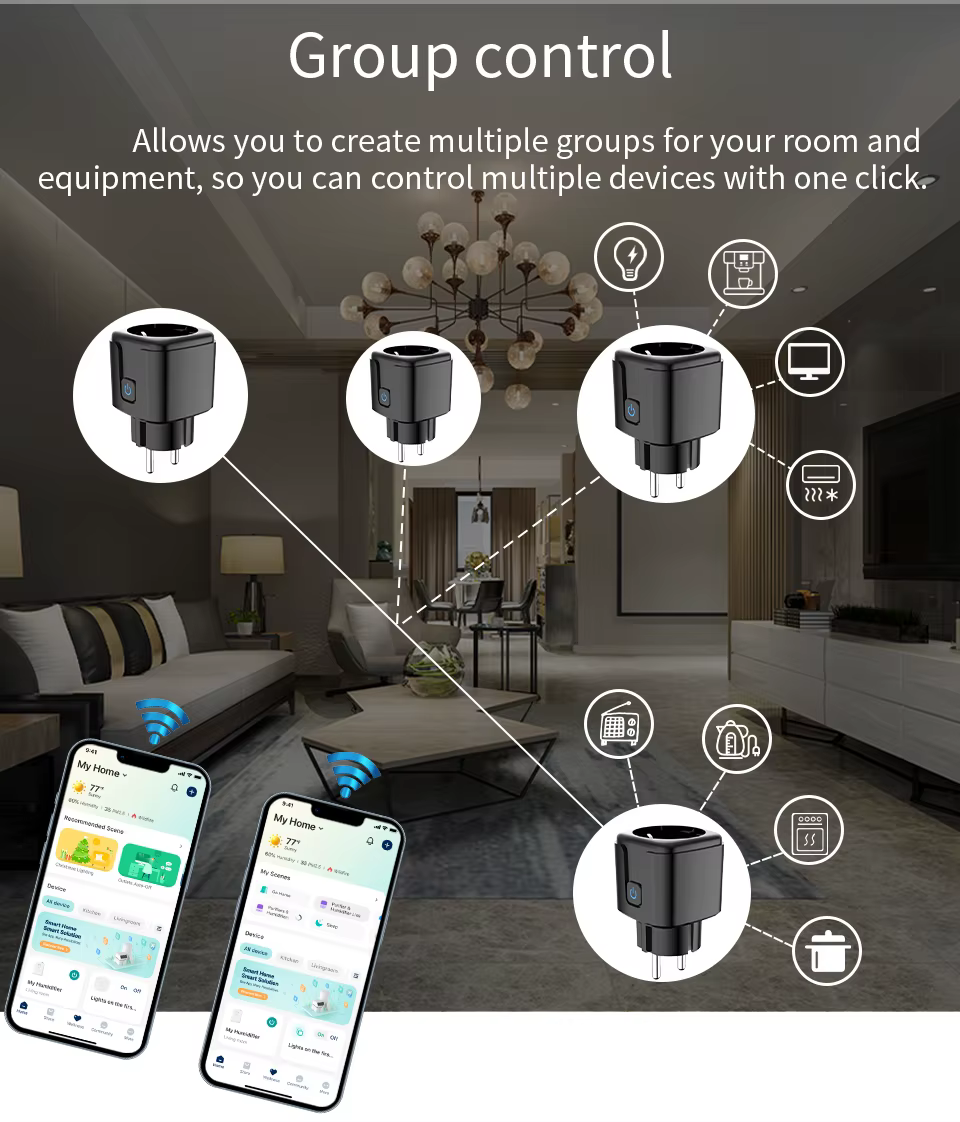 Smart Plug Tuya 16A Wifi - Black