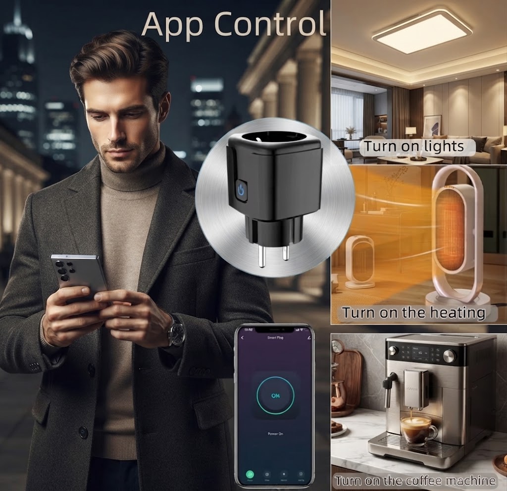 Smart Plug Tuya 16A Wifi - Black