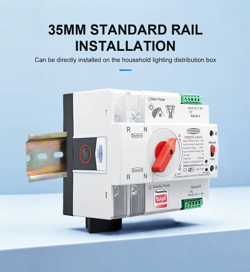 Tomzn Smart Dual Power Automatic Transfer Selector Switch ATS -125A