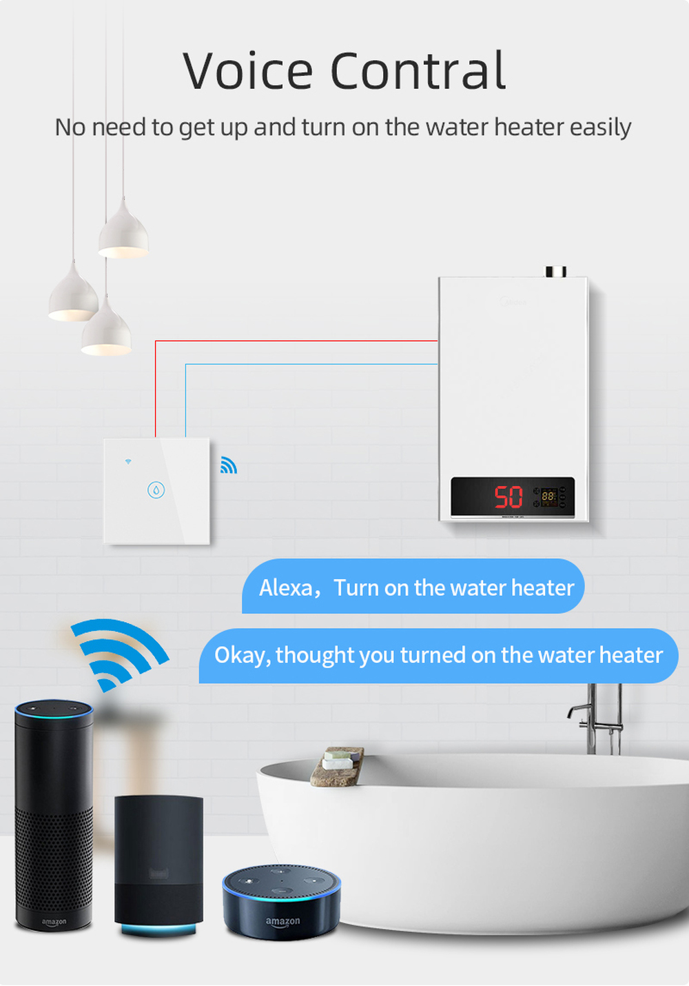 Smart Boiler Switch 40A — White