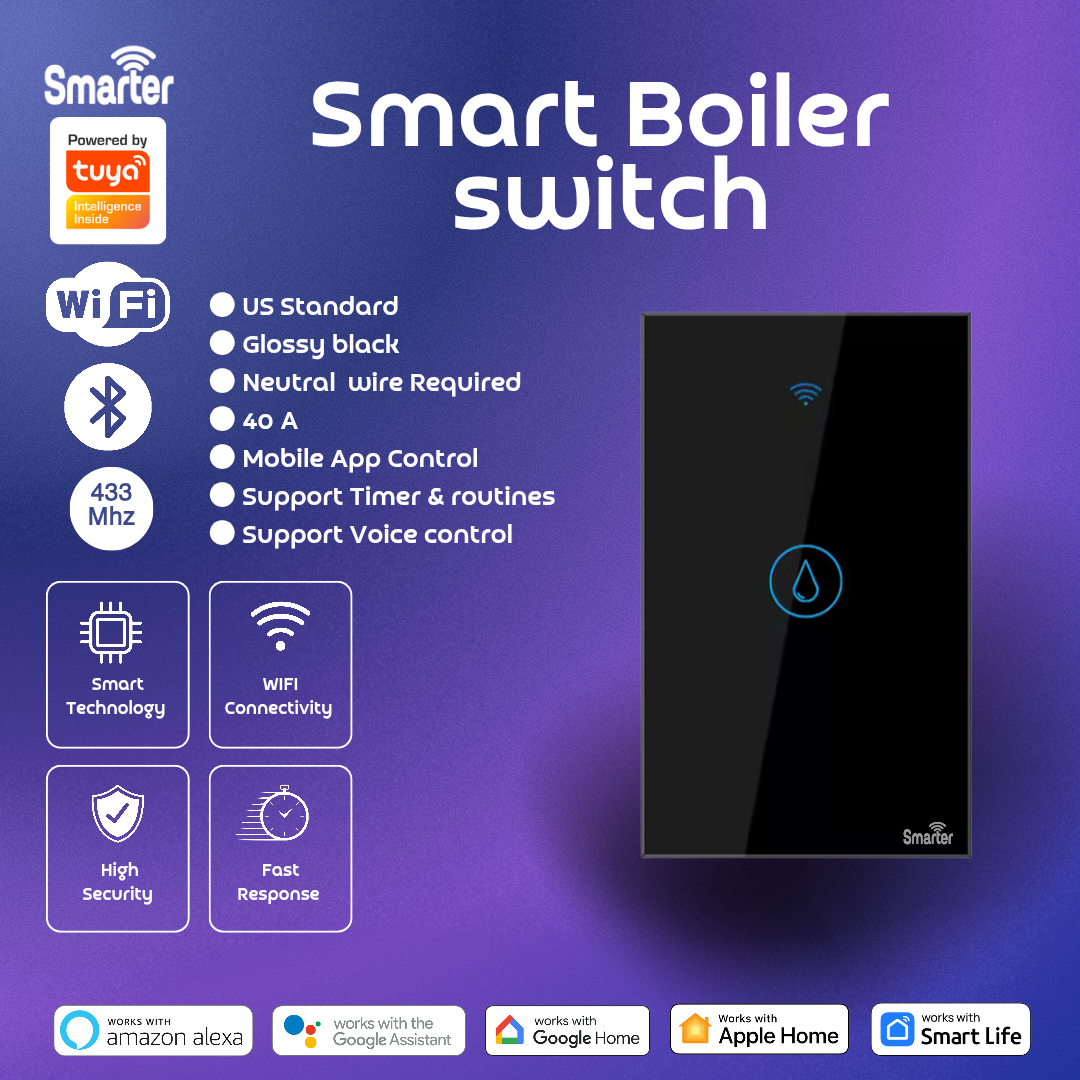Smart Boiler Switch 40A — Black