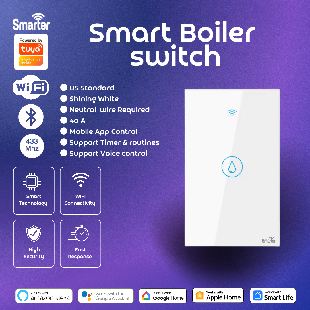 Smart Boiler Switch 40A — White